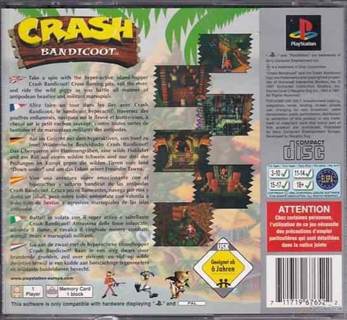 Crash Bandicoot - Platinum - PS1 (B Grade) (Genbrug)